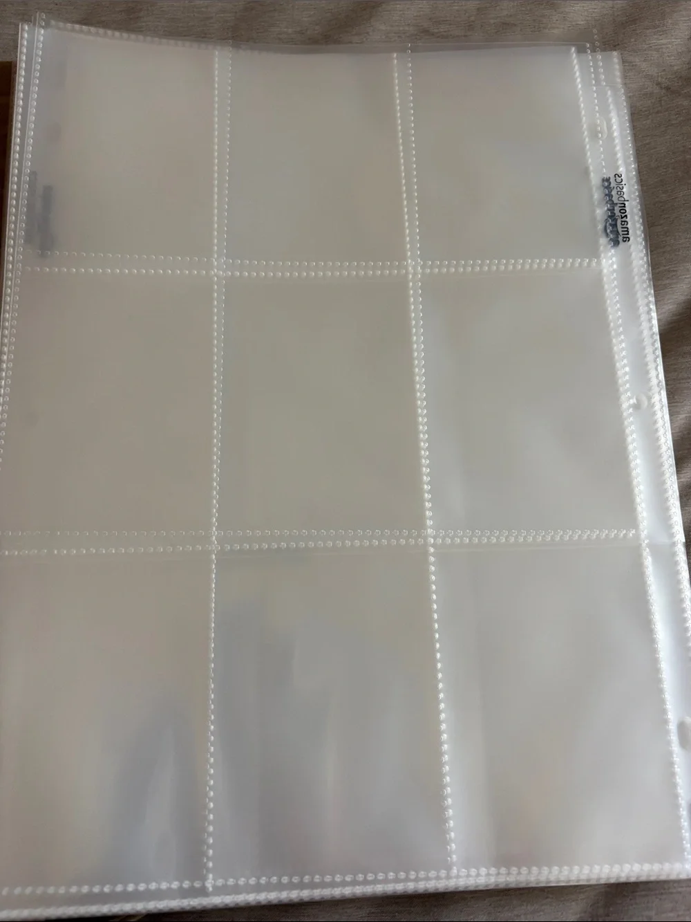 AmazonBasics 9-Pocket Card Protector Pages - White/Clear 75 sleeves left of pack